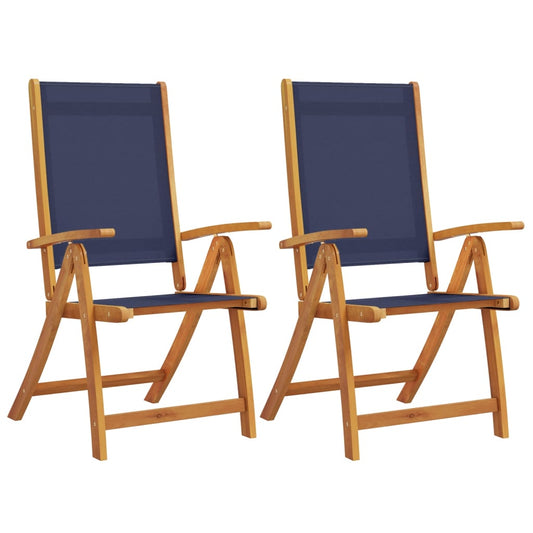 Folding Garden Chairs 2 pcs Solid Wood Acacia and Textilene Folding Garden Chairs 2 pcs Solid Wood Acacia and Textilene