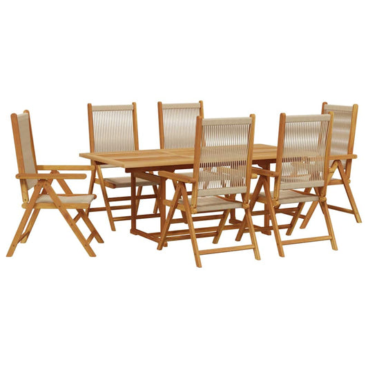 Garden Dining Set | Beige | PE Rattan | Medium | Expandable Table Leaves Garden Dining Set | Beige | PE Rattan | Medium | Expandable Table Leaves