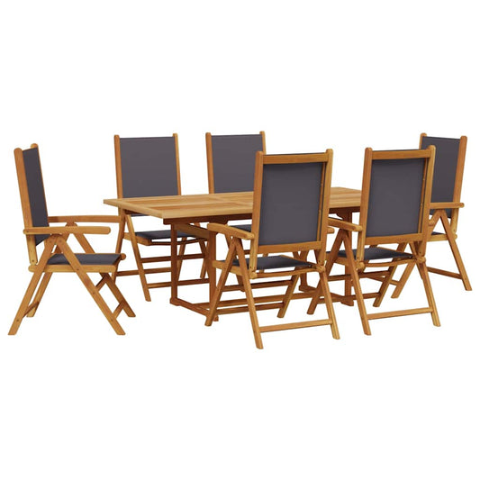7 Piece Garden Dining Set Anthracite Fabric and Solid Wood 7 Piece Garden Dining Set Anthracite Fabric and Solid Wood