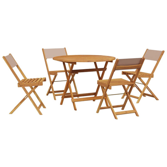 5 Piece Garden Dining Set Taupe Fabric and Solid Wood 5 Piece Garden Dining Set Taupe Fabric and Solid Wood