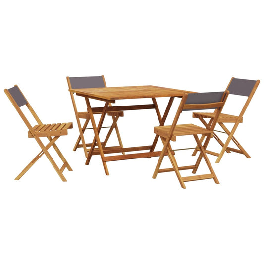 5 Piece Garden Dining Set Anthracite Fabric and Solid Wood 5 Piece Garden Dining Set Anthracite Fabric and Solid Wood