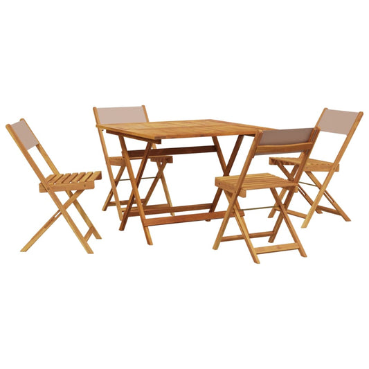 5 Piece Garden Dining Set Taupe Fabric and Solid Wood 5 Piece Garden Dining Set Taupe Fabric and Solid Wood