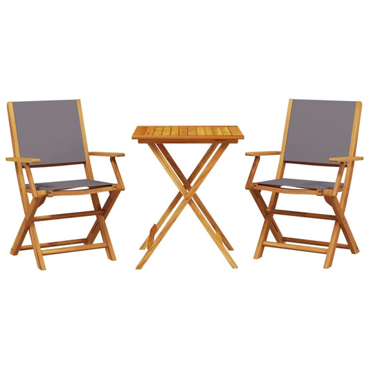 Bistro Set | Anthracite | Solid Acacia wood, 100% polyester fabric Bistro Set | Anthracite | Solid Acacia wood, 100% polyester fabric