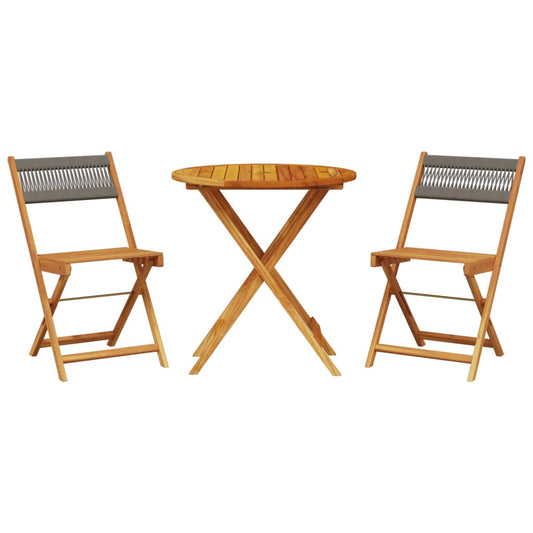 Bistro Set | Grey | Solid acacia wood and polypropylene | Medium Bistro Set | Grey | Solid acacia wood and polypropylene | Medium