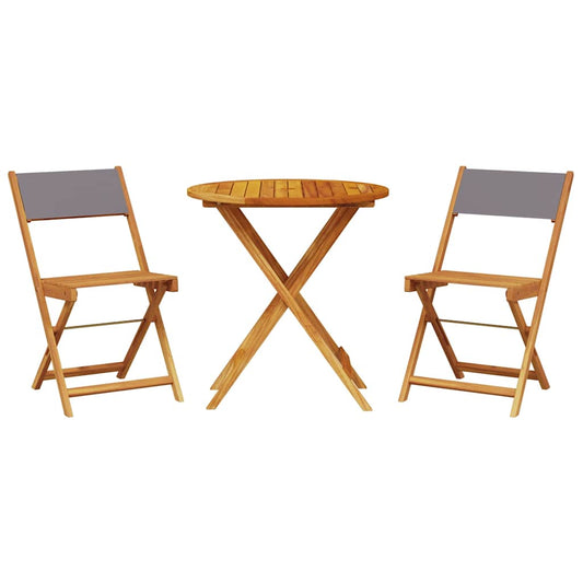 3 Piece Bistro Set Anthracite Fabric and Solid Wood 3 Piece Bistro Set Anthracite Fabric and Solid Wood
