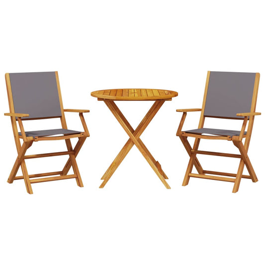 Bistro Set | Anthracite | Solid acacia wood, 100% polyester fabric Bistro Set | Anthracite | Solid acacia wood, 100% polyester fabric