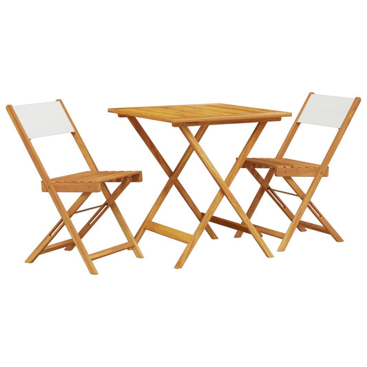 3 Piece Bistro Set Cream White Fabric and Solid Wood 3 Piece Bistro Set Cream White Fabric and Solid Wood