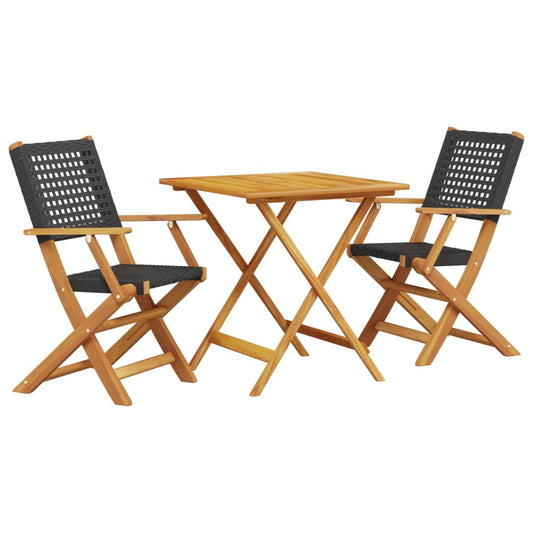 Bistro Set | Black, Brown | Solid acacia wood, PE rattan | Standard Bistro Set | Black, Brown | Solid acacia wood, PE rattan | Standard