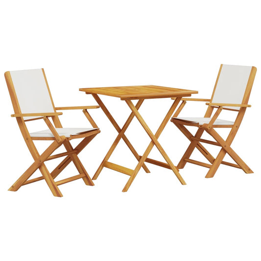Bistro Set | Cream White | Solid acacia wood, Fabric (100% polyester) Bistro Set | Cream White | Solid acacia wood, Fabric (100% polyester)