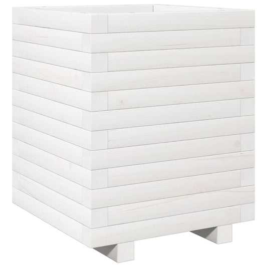 Garden Planter White 40x40x49.5 cm Solid Wood Pine Garden Planter White 40x40x49.5 cm Solid Wood Pine