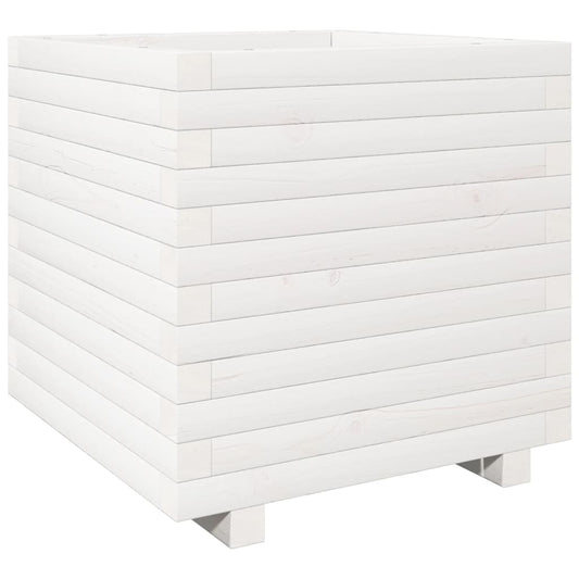 Garden Planter White 50x50x49.5 cm Solid Wood Pine Garden Planter White 50x50x49.5 cm Solid Wood Pine