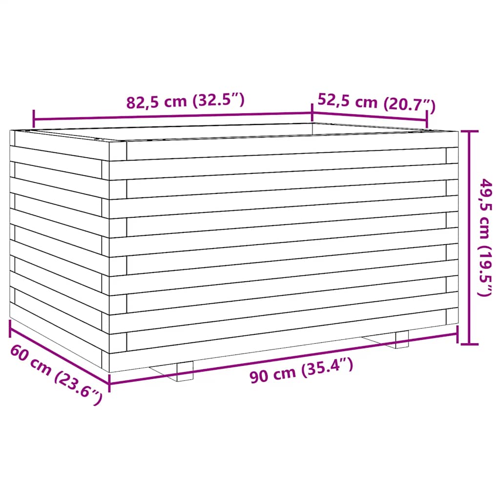 Garden Planter 90x60x49,5 cm Solid Wood Pine