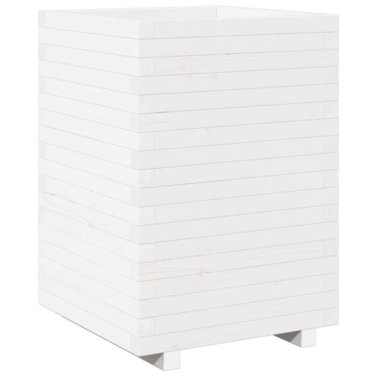 Garden Planter White 50x50x72.5 cm Solid Wood Pine Garden Planter White 50x50x72.5 cm Solid Wood Pine