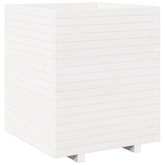Garden Planter White 60x60x72.5 cm Solid Wood Pine Garden Planter White 60x60x72.5 cm Solid Wood Pine