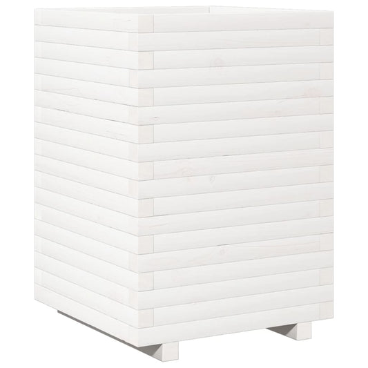 Garden Planter White 50x50x72 cm Solid Wood Pine Garden Planter White 50x50x72 cm Solid Wood Pine
