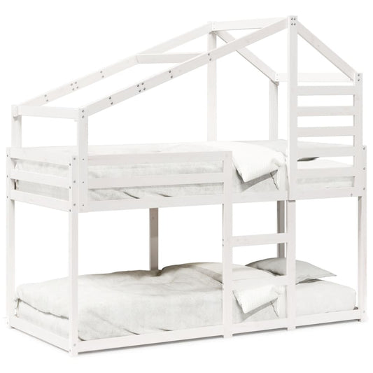 Bunk Bed without Mattress White 80x200 cm Solid Wood Pine Bunk Bed without Mattress White 80x200 cm Solid Wood Pine