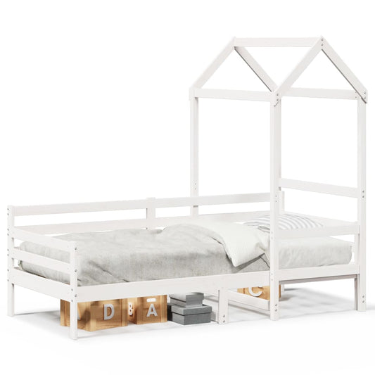 Day Bed with Roof without Mattress White 80x200 cm Solid Wood Day Bed with Roof without Mattress White 80x200 cm Solid Wood