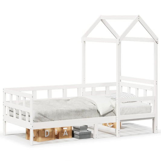 Day Bed with Roof without Mattress White 80x200 cm Solid Wood Day Bed with Roof without Mattress White 80x200 cm Solid Wood