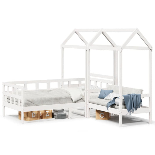 Day Bed Set with Roof without Mattress White 80x200 cm Day Bed Set with Roof without Mattress White 80x200 cm