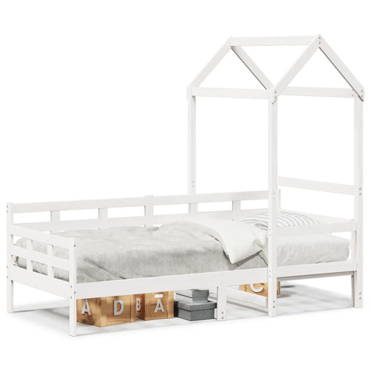 Day Bed with Roof without Mattress White 80x200 cm Solid Wood Day Bed with Roof without Mattress White 80x200 cm Solid Wood