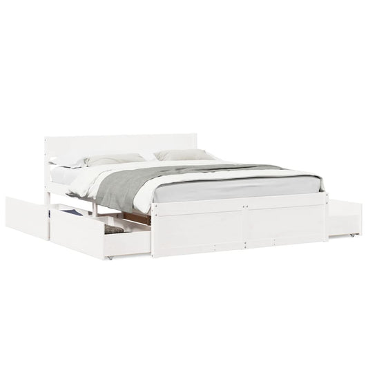 Bed Frame without Mattress White 140x200 cm Solid Wood Pine Bed Frame without Mattress White 140x200 cm Solid Wood Pine