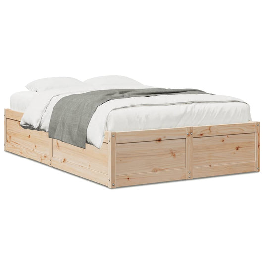 Bed Frame without Mattress 135x190 cm Double Solid Wood Pine Bed Frame without Mattress 135x190 cm Double Solid Wood Pine
