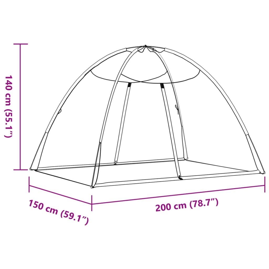 Mosquito Net Mongolia with Doors 220 Mesh Black 200x150x140 cm