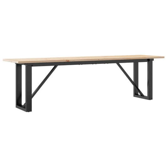 Coffee Table O-Frame 160x40x45 cm Solid Wood Pine and Steel Coffee Table O-Frame 160x40x45 cm Solid Wood Pine and Steel