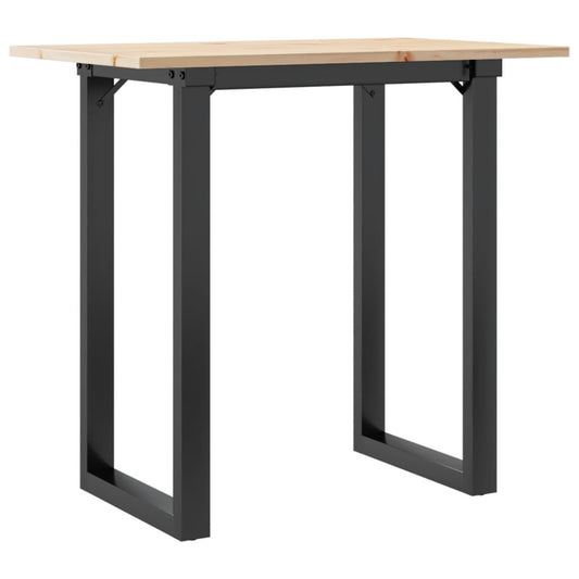 Dining Table O-Frame 80x50x75 cm Solid Wood Pine and Steel Dining Table O-Frame 80x50x75 cm Solid Wood Pine and Steel