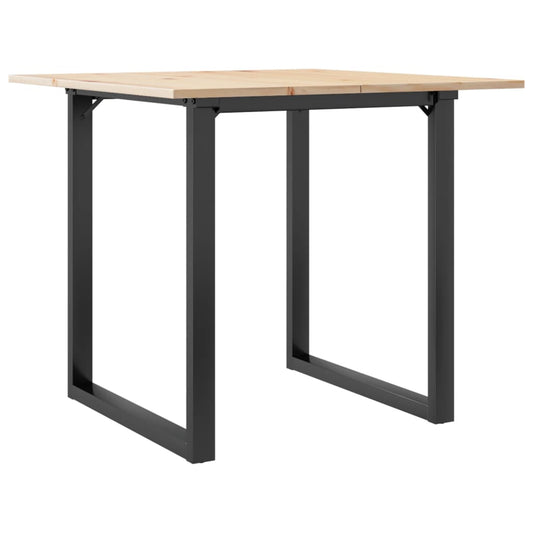 Dining Table O-Frame 80x80x75 cm Solid Wood Pine and Steel Dining Table O-Frame 80x80x75 cm Solid Wood Pine and Steel