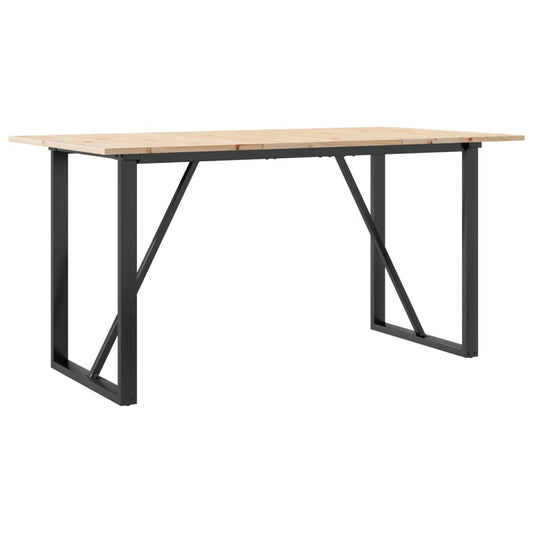 Dining Table O-Frame 140x80x75 cm Solid Wood Pine and Steel Dining Table O-Frame 140x80x75 cm Solid Wood Pine and Steel