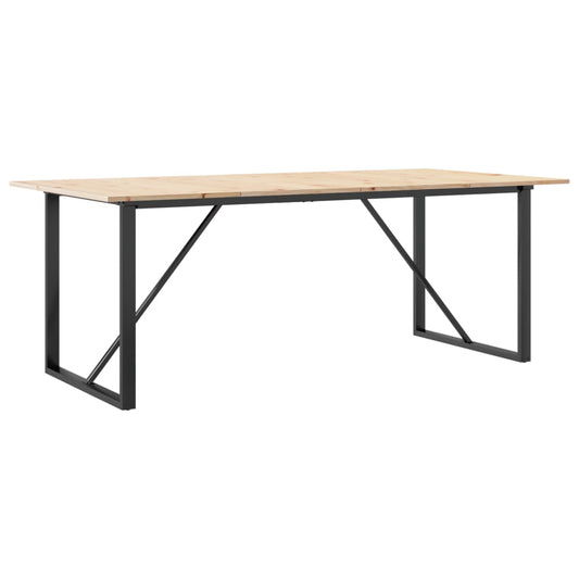 Dining Table O-Frame 200x100x75 cm Solid Wood Pine and Steel Dining Table O-Frame 200x100x75 cm Solid Wood Pine and Steel