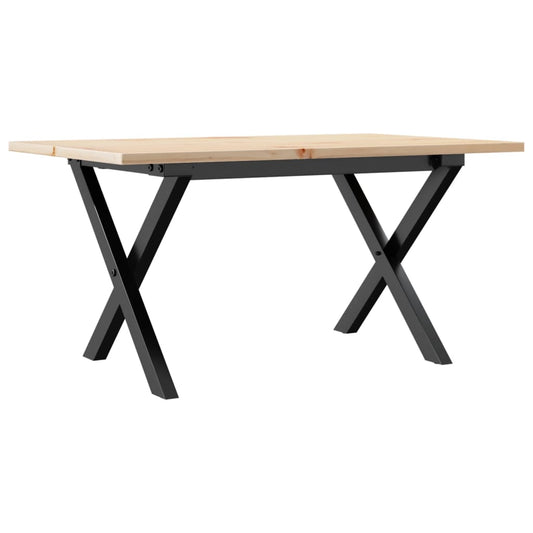 Coffee Table X-Frame 80x50x40 cm Solid Wood Pine and Steel Coffee Table X-Frame 80x50x40 cm Solid Wood Pine and Steel