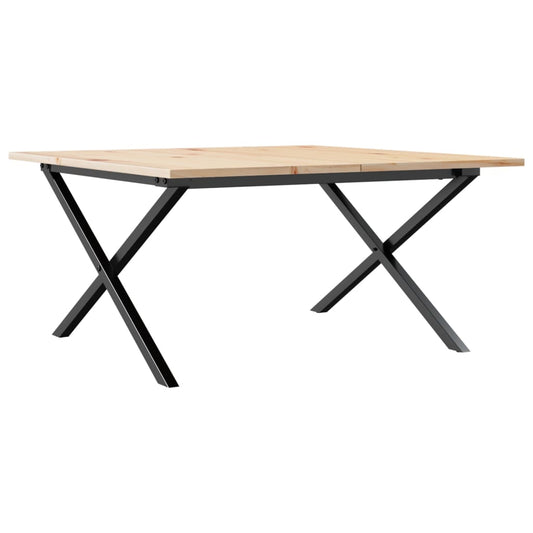 Coffee Table X-Frame 80x80x45 cm Solid Wood Pine and Steel Coffee Table X-Frame 80x80x45 cm Solid Wood Pine and Steel