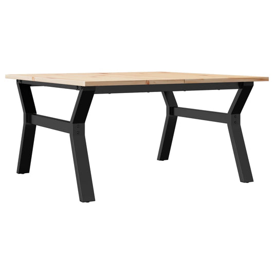 Coffee Table Y-Frame 80x80x45 cm Solid Wood Pine and Steel Coffee Table Y-Frame 80x80x45 cm Solid Wood Pine and Steel