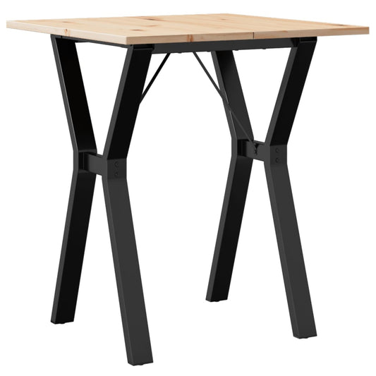 Dining Table Y-Frame 60x60x75 cm Solid Wood Pine and Steel Dining Table Y-Frame 60x60x75 cm Solid Wood Pine and Steel