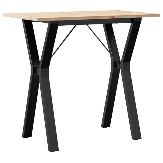 Dining Table Y-Frame 80x50x75 cm Solid Wood Pine and Steel Dining Table Y-Frame 80x50x75 cm Solid Wood Pine and Steel