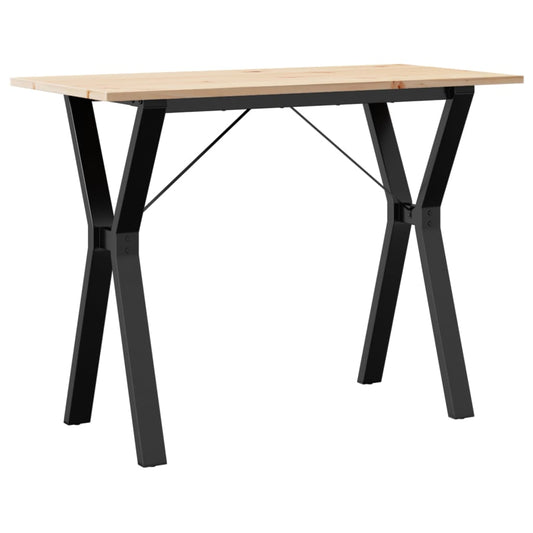 Dining Table Y-Frame 100x50x75 cm Solid Wood Pine and Steel Dining Table Y-Frame 100x50x75 cm Solid Wood Pine and Steel