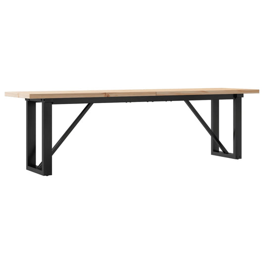 Coffee Table O-Frame 160x40x45,5 cm Solid Wood Pine and Steel Coffee Table O-Frame 160x40x45,5 cm Solid Wood Pine and Steel