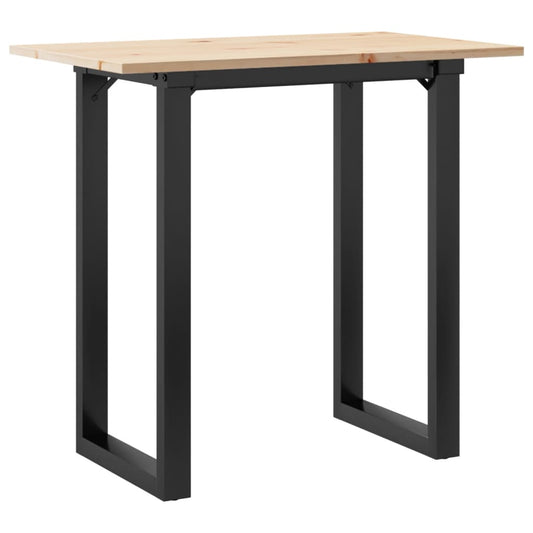 Dining Table O-Frame 80x50x75,5 cm Solid Wood Pine and Steel Dining Table O-Frame 80x50x75,5 cm Solid Wood Pine and Steel