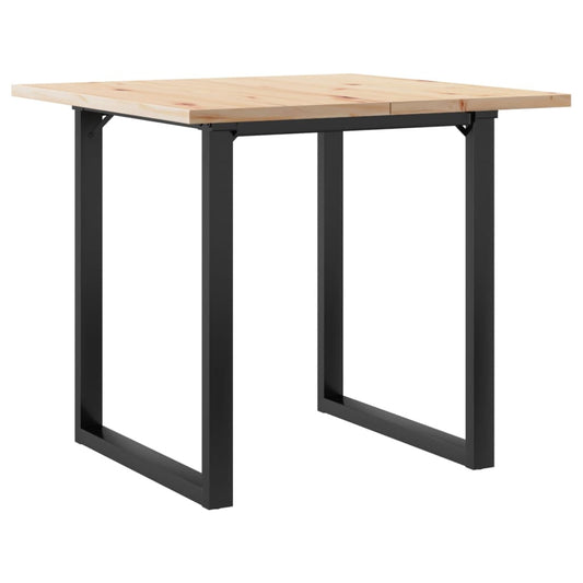 Dining Table O-Frame 80x80x75,5 cm Solid Wood Pine and Steel Dining Table O-Frame 80x80x75,5 cm Solid Wood Pine and Steel