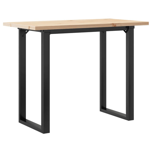 Dining Table O-Frame 100x50x75.5 cm Solid Wood Pine and Steel Dining Table O-Frame 100x50x75.5 cm Solid Wood Pine and Steel