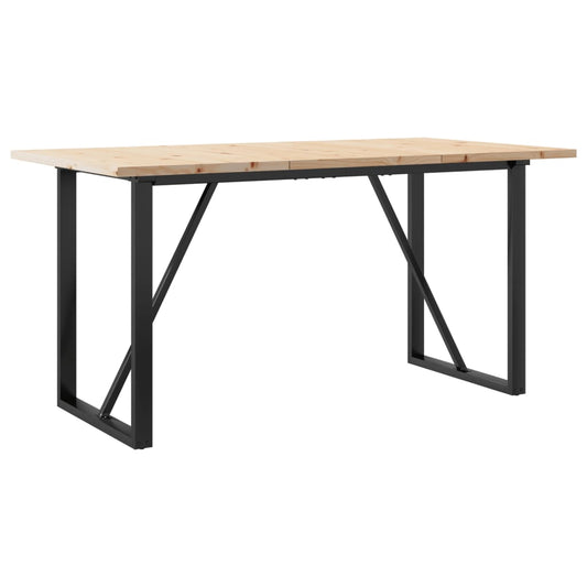 Dining Table O-Frame 140x80x75.5 cm Solid Wood Pine and Steel Dining Table O-Frame 140x80x75.5 cm Solid Wood Pine and Steel