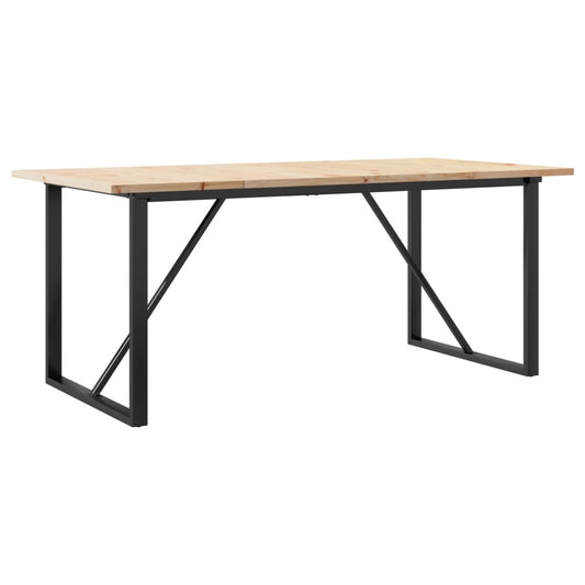 Dining Table O-Frame 180x90x75,5 cm Solid Wood Pine and Steel Dining Table O-Frame 180x90x75,5 cm Solid Wood Pine and Steel