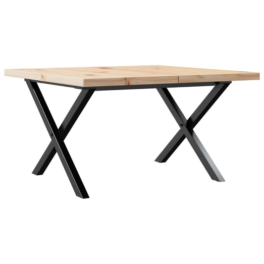 Coffee Table X-Frame 60x60x40.5 cm Solid Wood Pine and Steel Coffee Table X-Frame 60x60x40.5 cm Solid Wood Pine and Steel