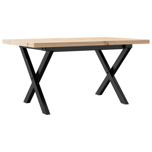 Coffee Table X-Frame 80x50x40,5 cm Solid Wood Pine and Steel Coffee Table X-Frame 80x50x40,5 cm Solid Wood Pine and Steel