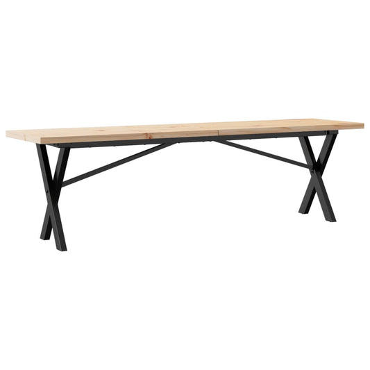Coffee Table X-Frame 160x40x45,5 cm Solid Wood Pine and Steel Coffee Table X-Frame 160x40x45,5 cm Solid Wood Pine and Steel