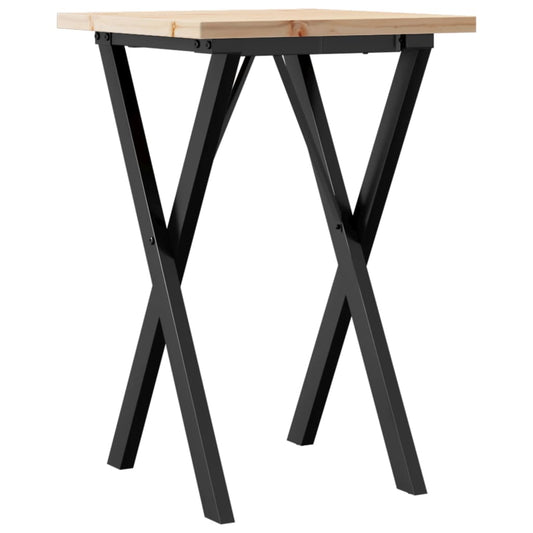 Dining Table X-Frame 50x50x75.5 cm Solid Wood Pine and Steel Dining Table X-Frame 50x50x75.5 cm Solid Wood Pine and Steel