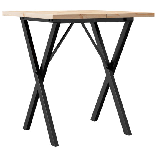 Dining Table X-Frame 70x70x75,5 cm Solid Wood Pine and Steel Dining Table X-Frame 70x70x75,5 cm Solid Wood Pine and Steel