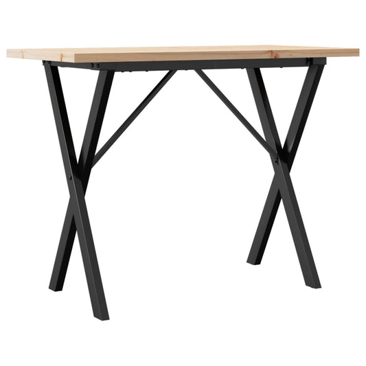 Dining Table X-Frame 100x50x75.5 cm Solid Wood Pine and Steel Dining Table X-Frame 100x50x75.5 cm Solid Wood Pine and Steel